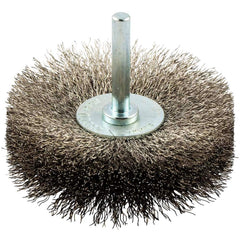 Norton - 3" OD, Crimped Stainless Steel Wheel Brush - Top Tool & Supply