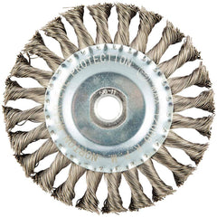 Norton - 5" OD, 5/8-11 Arbor Hole, Stringer Bead Stainless Steel Wheel Brush - Top Tool & Supply