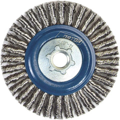 Norton - 4" OD, 5/8-11 Arbor Hole, Stringer Bead Twist Knot Stainless Steel Wheel Brush - Top Tool & Supply