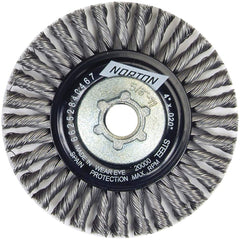 Norton - 4" OD, 5/8-11 Arbor Hole, Stringer Bead Twist Knot Carbon Wheel Brush - Top Tool & Supply