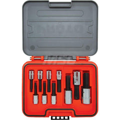 Proto - Hex & Torx Bit Socket Sets; Type: Hex Bit Tip Set ; Drive Size: 3/8, 1/2 ; Minimum Set Hex Size (Inch): 1/8 ; Maximum Set Hex Size (Inch): 5/8 ; Measurement Type: SAE ; Container Type: Blow Mold Case - Exact Industrial Supply