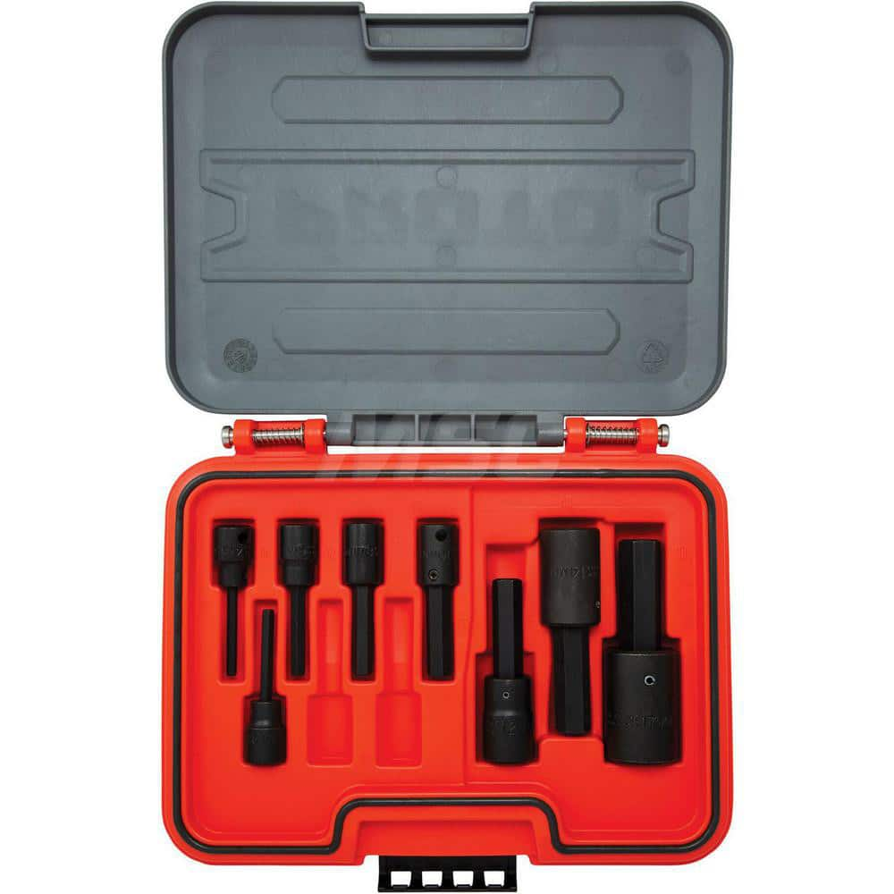 Proto - Hex & Torx Bit Socket Sets; Type: Hex Bit Tip Set ; Drive Size: 3/8, 1/2 ; Minimum Set Hex Size (Inch): 1/8 ; Maximum Set Hex Size (Inch): 5/8 ; Measurement Type: SAE ; Container Type: Blow Mold Case - Exact Industrial Supply