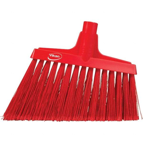 Vikan - 11-1/2" Wide, Red Polyester Bristles, Angled Broom - Flagged, Water Resistant - Top Tool & Supply