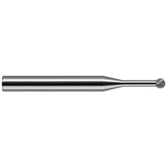 Harvey Tool - 5/64" Cut Diam, 1/8" Shank Diam, Solid Carbide Double Cut Sphere Burr