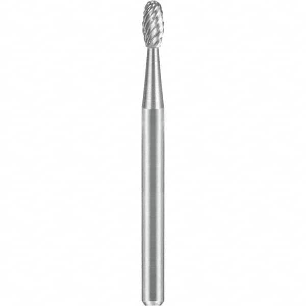 SGS Pro - 1/8" Cut Diam, 1/8" Shank Diam, Tungsten Carbide Double Cut Oval Burr - Top Tool & Supply