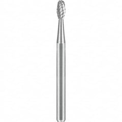 SGS Pro - 1/8" Cut Diam, 1/8" Shank Diam, Tungsten Carbide Double Cut Oval Burr - Top Tool & Supply