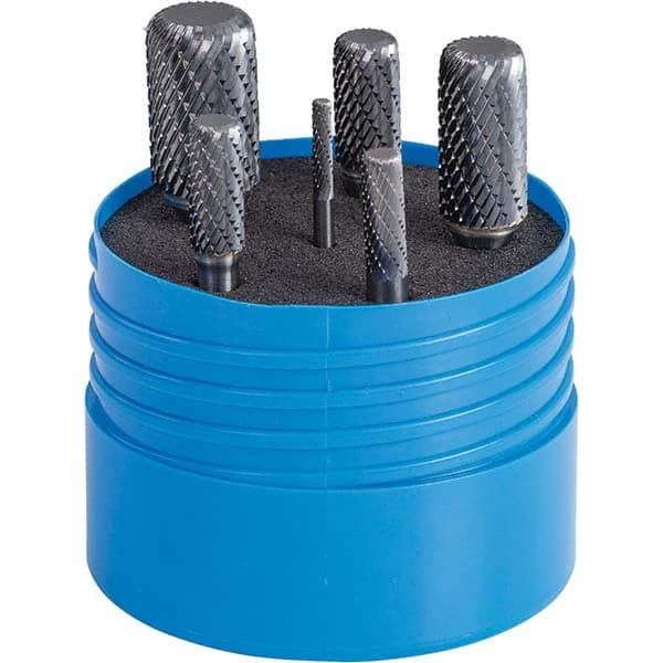 SGS Pro - Burr Sets Head Shape: (6) Corner Radius/Cylinder Tooth Style: Double Cut - Top Tool & Supply