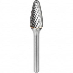 SGS Pro - 1/2" Cut Diam, 1/4" Shank Diam, Tungsten Carbide Inox Cut Ball Nose Tree Burr - Top Tool & Supply