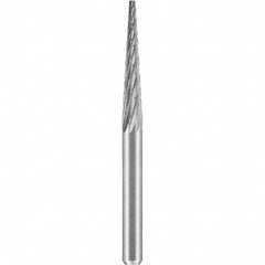 SGS Pro - 1/8" Cut Diam, 1/8" Shank Diam, Tungsten Carbide Double Cut Cone Burr - Top Tool & Supply