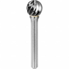 SGS Pro - 3/8" Cut Diam, 1/4" Shank Diam, Tungsten Carbide Inox Cut Ball Burr - Top Tool & Supply