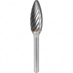 SGS Pro - 5/16" Cut Diam, 1/4" Shank Diam, Tungsten Carbide Inox Cut Flame Burr - Top Tool & Supply