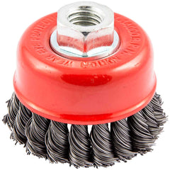 Norton - 2-3/4" Diam 5/8-11 Threaded Arbor Carbon Steel Fill Cup Brush - Top Tool & Supply