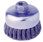 4" Single Row Wire Cup Brush - .020 Bronze; 5/8-11 A.H.; - Non-Sparking Wire Wheel - Top Tool & Supply