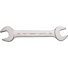 Open End Wrench: 19 mm x 22 mm, Double End Head 15 ° Head Angle, Vanadium Steel, Chrome-Plated