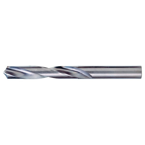 ‎3/8″ Dia. × 3/8″ Shank × 2-3/4″ Flute Length × 4-1/4″ OAL, 118°, Bright, 2xD Flute, Round Solid Carbide Drill - Exact Industrial Supply