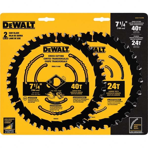 DeWALT - Wet & Dry-Cut Saw Blades Blade Diameter (Inch): 7-1/4 Blade Material: Carbide-Tipped - Top Tool & Supply