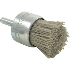 Brush Research Mfg. - 120 Grit, 3/4" Brush Diam, Crimped, End Brush - Medium Grade, 1/4" Diam Steel Shank, 20,000 Max RPM - Top Tool & Supply