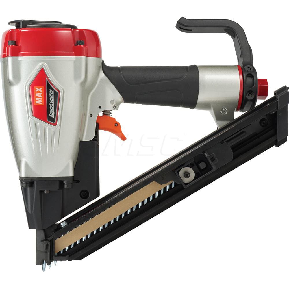 Air Nailers; Nailer Type: Metal Connector Nailer; Nail Diameter: .131″-.148″; Nail Length: 1-1/2″; For Nail Shank Diameter: 0.148; For Nail Penny Size: 4d; For Nail Head Type: Flat; Air Pressure: 70-100; Collation Style: Strip; Collation Angle: 34.00; Col