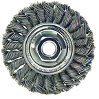 4" Diameter - 5/8-11" Arbor Hole - Knot Twist Steel Wire Straight Wheel - Top Tool & Supply