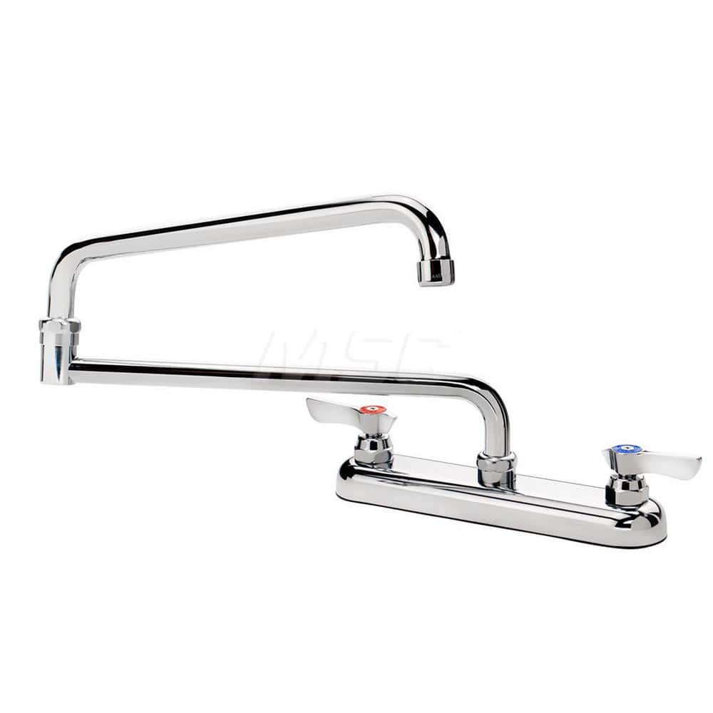 Industrial & Laundry Faucets; Type: Base Mount Faucet; Style: Base Mounted; Design: Base Mounted; Handle Type: Lever; Spout Type: Swing Spout/Nozzle; Mounting Centers: 8; Spout Size: 24; Finish/Coating: Chrome Plated; Type: Base Mount Faucet; Minimum Orde