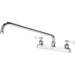 Industrial & Laundry Faucets; Type: Base Mount Faucet; Style: Base Mounted; Design: Base Mounted; Handle Type: Lever; Spout Type: Swing Spout/Nozzle; Mounting Centers: 8; Spout Size: 14; Finish/Coating: Chrome Plated Brass; Type: Base Mount Faucet