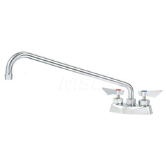 Industrial & Laundry Faucets; Type: Base Mount Faucet; Style: Base Mounted; Design: Base Mounted; Handle Type: Lever; Spout Type: Swing Spout/Nozzle; Mounting Centers: 4; Spout Size: 16; Finish/Coating: Chrome Plated Satin; Type: Base Mount Faucet