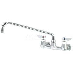 Industrial & Laundry Faucets; Type: Wall Mount Faucet; Style: Wall Mount; Design: Wall Mount; Handle Type: Lever; Spout Type: Swing Spout/Nozzle; Mounting Centers: 8; Spout Size: 16; Finish/Coating: Chrome Plated Satin; Type: Wall Mount Faucet