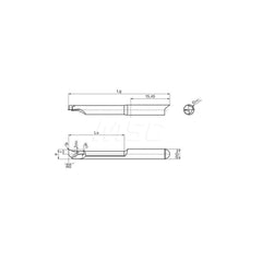 Internal Boring Bar: 0.1575″ Min Bore, 0.8661″ Max Depth, Left Hand Cut, Carbide 1.5748″ OAL, 0.0039″ Corner Radius