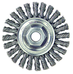 4" Diameter - 5/8-11" Arbor Hole - Knot Cable Twist Stainless Straight Wheel - Top Tool & Supply