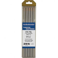 PRO-SOURCE - Tungsten Electrodes Type: 1.5% Lanthanated Diameter (Inch): 3/16 - Top Tool & Supply