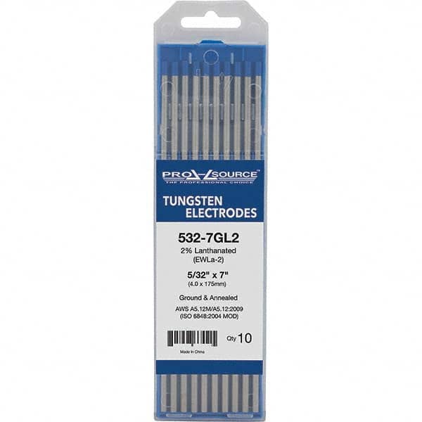 PRO-SOURCE - Tungsten Electrodes Type: 2% Lanthanated Diameter (Inch): 5/32 - Top Tool & Supply