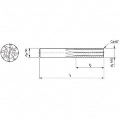 Mapal - Spiral Router Bits Cutting Diameter (mm): 4.00 Number of Flutes: 8 - Top Tool & Supply