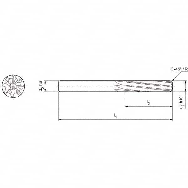 Mapal - Spiral Router Bits Cutting Diameter (mm): 4.00 Number of Flutes: 8 - Top Tool & Supply