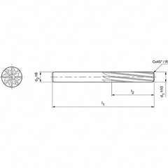 Mapal - Spiral Router Bits Cutting Diameter (mm): 20.00 Number of Flutes: 8 - Top Tool & Supply