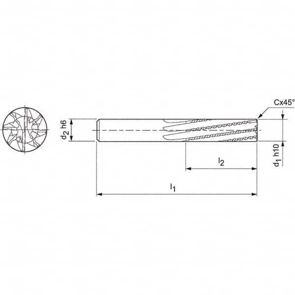 Mapal - Spiral Router Bits Cutting Diameter (mm): 10.00 Number of Flutes: 8 - Top Tool & Supply