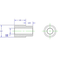 Idler Shaft Shoulder Adapters; Minimum Bore Diameter: .385 in; Maximum Bore Diameter: .395 in; Overall Width: 1; Shoulder Diameter: .81 in; Material: Steel; Insert Material: Steel