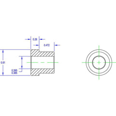 Idler Shaft Shoulder Adapters; Minimum Bore Diameter: .385 in; Maximum Bore Diameter: .395 in; Overall Width: 1; Shoulder Diameter: .81 in; Material: Steel; Insert Material: Steel