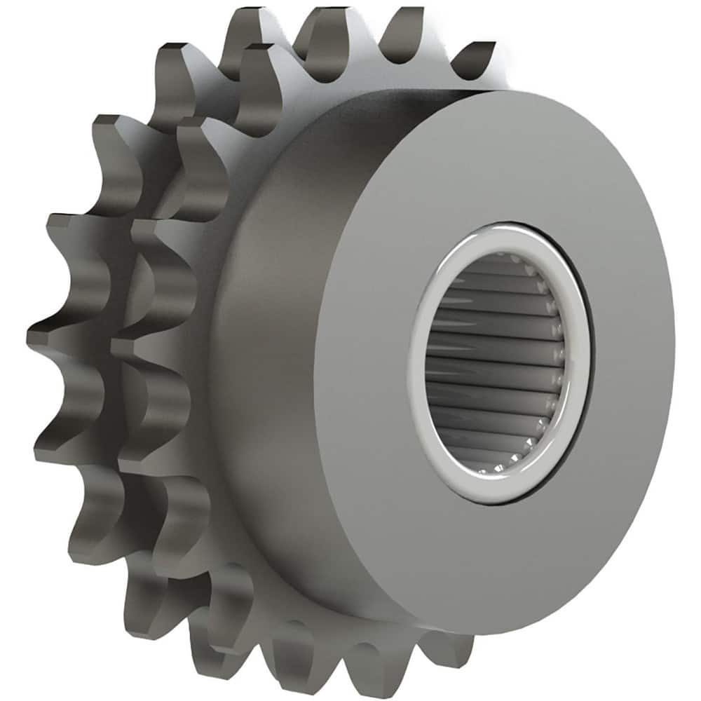 Chain Idler Sprockets; Bore Diameter: 1.0000; Hub Diameter: 3.2500; Pitch: 0.75 in; Compatible Shaft Diameter: 1 in; Number Of Strands: 2; Bearing Type: Needle; Material: Steel; Number of Teeth: 17; Minimum Order Quantity: Steel; Shaft Diameter (Inch): 1