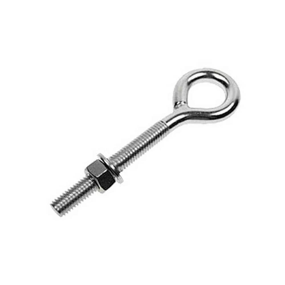 Fixed Lifting Eye Bolt: Without Shoulder, 5,200 lb Capacity, 5/8 ™ Thread, Steel Partially Threaded, 4″ Shank, 2″ Thread Length