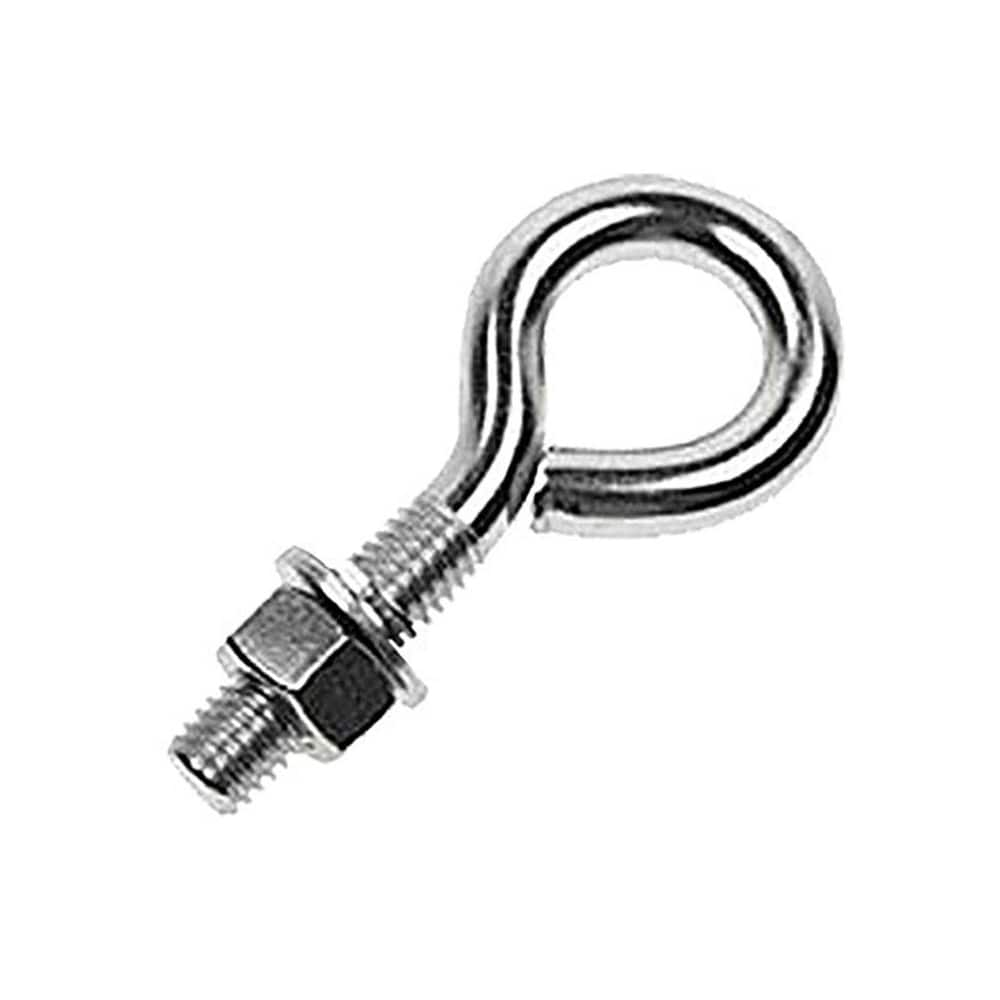 Fixed Lifting Eye Bolt: With Shoulder, 800 lb Capacity, 5/16 ™ Thread, Grade 316 Stainless Steel Fully Threaded, 12″ Shank, 12″ Thread Length