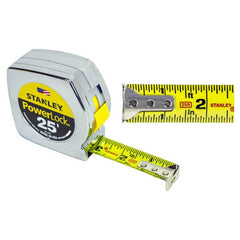 Tape Measure: 30' Long, 4.6″ Width, Yellow Blade 0.0625″ Graduation