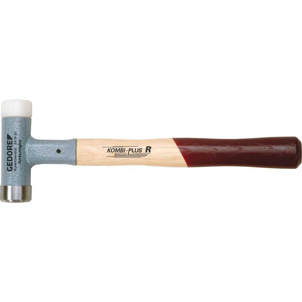 Non-Marring Hammer: 7.27 lb, Polyamide Head 305″ OAL, Hickory Handle, Combination