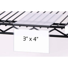 Label Holders; Backing: Free Standing; Width (Inch): 4; Label Holder Style: Slide-in; Length (Inch): 3.00; Material: PVC; Finish: Glossy; Label Insert Position: Bottom; Number Of Viewable Sides: 1; Cover: No; Maximum Label Height: 3 in; Maximum Label Widt