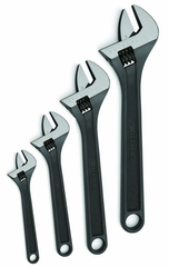 4 Piece Black Adjustable Wrench Set - Top Tool & Supply