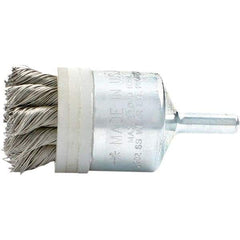 Brush Research Mfg. - 3/4" Brush Diam, Knotted, End Brush - 1/4" Diam Steel Shank, 20,000 Max RPM - Top Tool & Supply