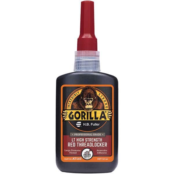 GorillaPro - 50 mL Bottle, Red, High Strength Threadlocker - Top Tool & Supply