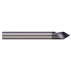 Engraving Cutter: 300 °, 1/4″ Dia, 0.01″ Tip Dia, Tipped Off Point, Solid Carbide AlTiN Finish, 1/2″ LOC, 1/4″ Shank, 2-1/2″ OAL, 1 Flute, Use on Ferrous & Non-Ferrous Metals