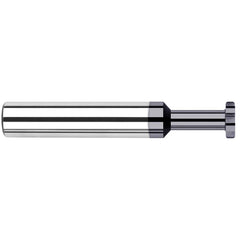 Harvey Tool - 1/2" Cut Diam, 1/8" Cut Width, 1/2" Shank, Straight-Tooth Woodruff Keyseat Cutter - Exact Industrial Supply