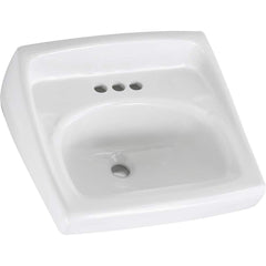 Sinks; Type: Wall-Hung Sink; Outside Length: 18-1/4; Outside Width: 20-1/2; Outside Height: 12-1/8; Inside Length: 10; Inside Width: 15; Depth (Inch): 6-1/2; Number of Compartments: 1.000; Includes Items: Sink Only; Material: Vitreous China; Minimum Order