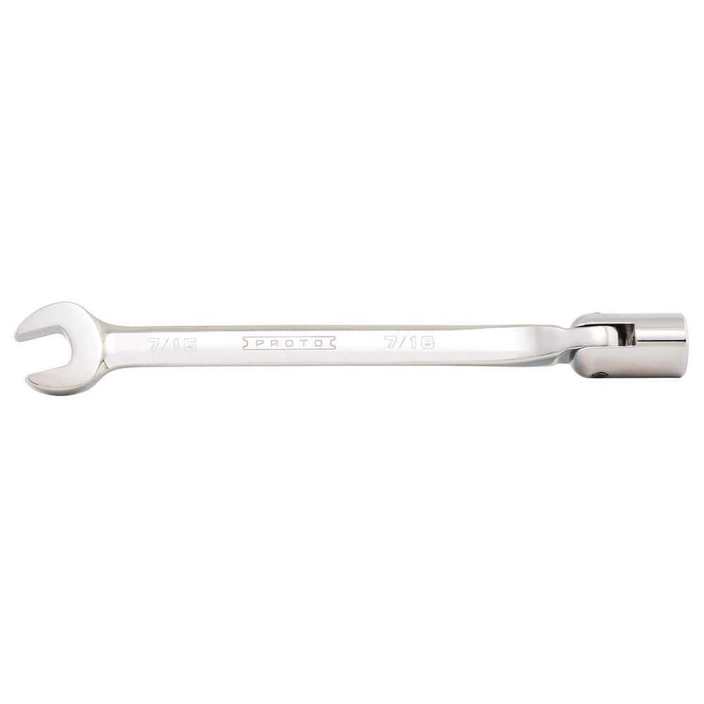 Combination Wrench: 0.438'' Head Size, 15 ° Offset 6.88'' OAL, Steel, Satin Finish